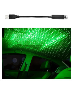 Proyector USB Luz Nocturna Suvnie Verde para Coche Interior