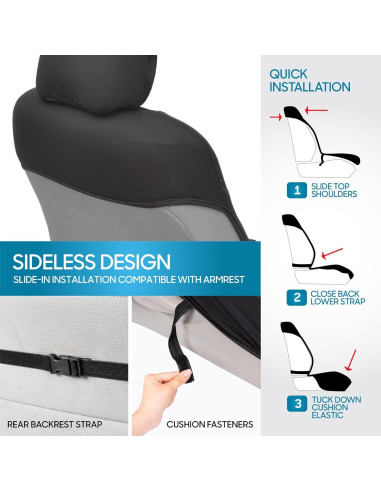 Cubiertas de Asiento de Coche BDK Leopardo Negro Ajuste Universal