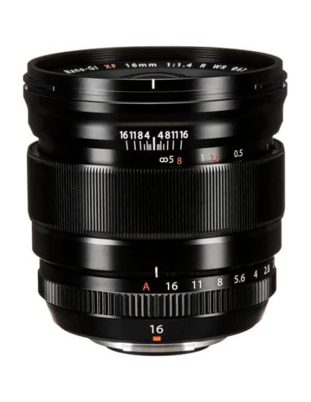 Lente Fujifilm XF 16mm f/1.4 R WR con Filtros y Tarjeta 64GB