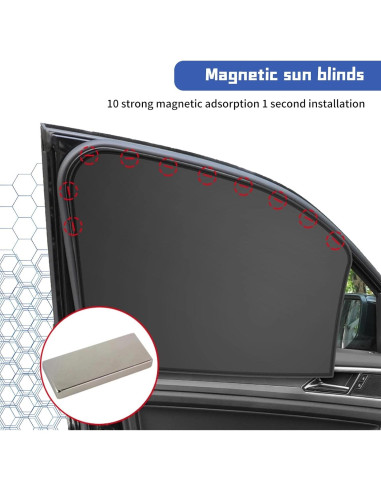 Cortinas de Sol Opacas NGHEY 4 PCS para Ventana de Coche