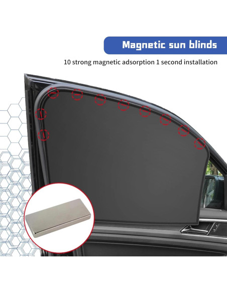 Cortinas de Sol Opacas NGHEY 4 PCS para Ventana de Coche