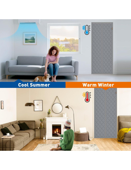 Cortina Térmica Aislante Magnética MAGZO 86.36x203.2cm Gris