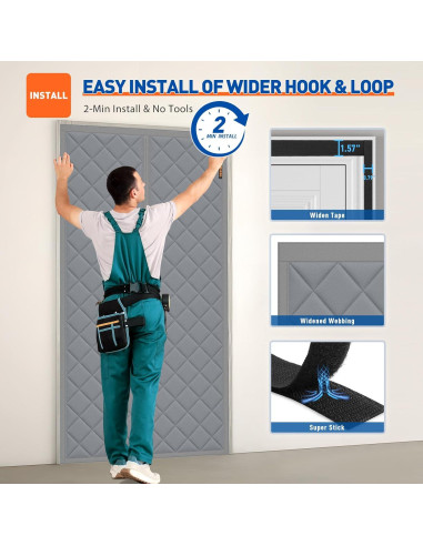 Cortina Térmica Aislante Magnética MAGZO 86.36x203.2cm Gris