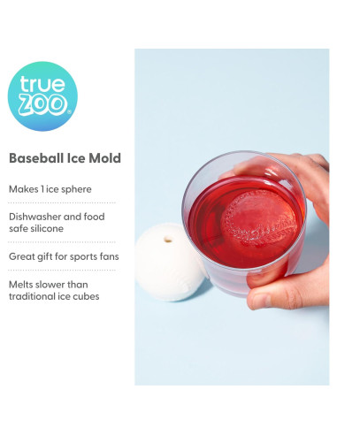 Molde de Hielo de Béisbol True Zoo, Silicona, 1 Esfera 5 cm