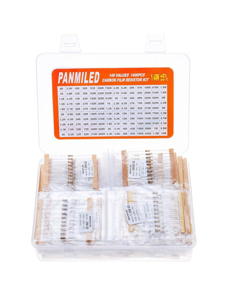 Kit de Resistores de Película de Carbono PANMILED 1400 Piezas 0-10M Ohm