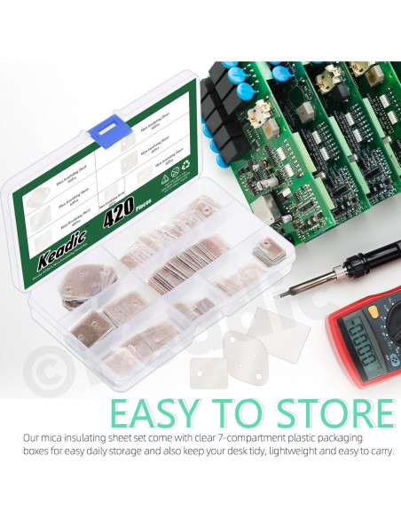 Kit 420 Piezas Hojas Aislantes de Mica Keadic TO-220 TO-3P Kit 420 Piezas Hojas Aislantes de Mica Keadic TO-220 TO-3P