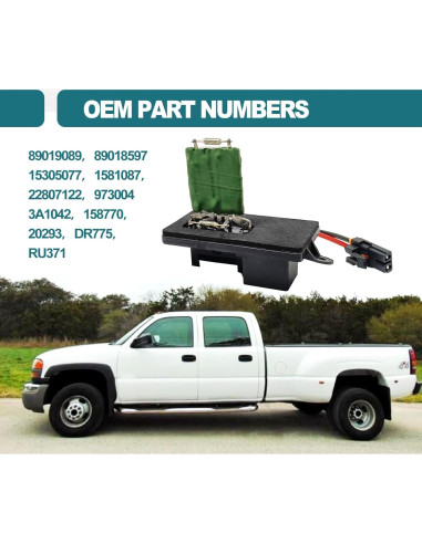 Resistor de Motor de Soplador HVAC KEVWR 89019089 Compatible