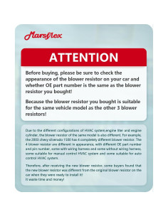 Resistor de Ventilador Marsflex APAC05001 para Chevrolet y GMC 2