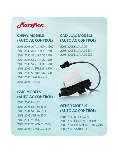 Resistor de Ventilador Marsflex APAC05001 para Chevrolet y GMC