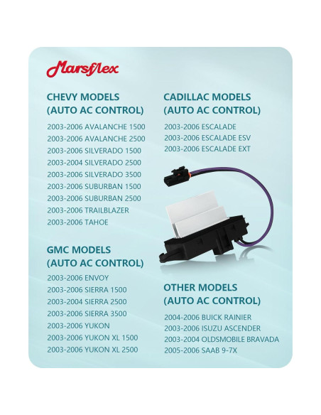 Resistor de Ventilador Marsflex APAC05001 para Chevrolet y GMC