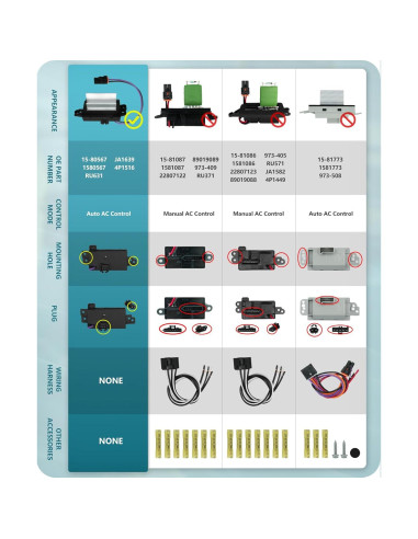 Resistor de Ventilador Marsflex APAC05001 para Chevrolet y GMC