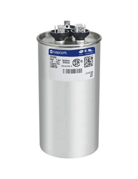 Capacitor Redondo GE Genteq 80 + 7.5 MFD 370V 27L522