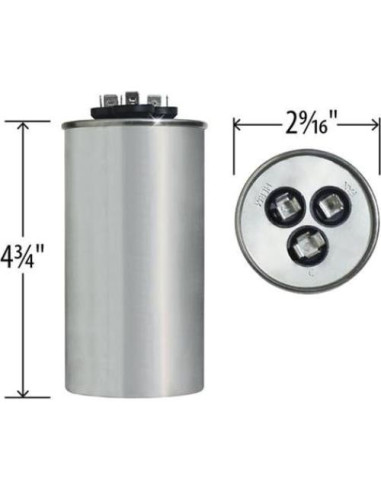 Capacitor Redondo GE Genteq 80 + 7.5 MFD 370V 27L522