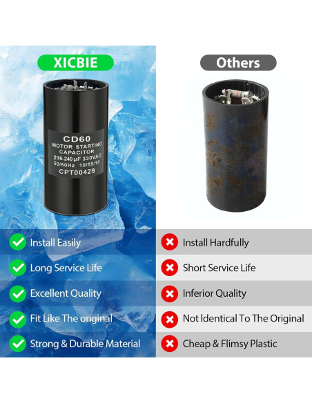 Condensador de arranque Xicbie CPT1881 216-240uF 330VAC