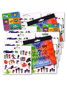 Stickers de Fiesta PJ Masks - 12 Hojas + 2 Stickers Jumbo