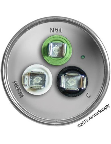 Capacitor Dual 70 + 5 uF AmRad 370/440 VAC Hecho en EE. UU.