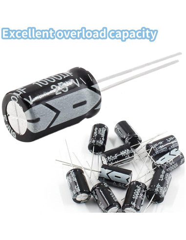 10 Capacitores Electrolíticos 25V 1000uF Cionyce 10x17mm