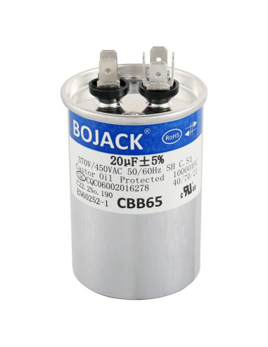 Capacitor de Arranque BOJACK 20uF 450V CA CBB65 para Ventilador