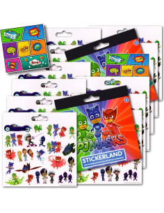 Stickers de Fiesta PJ Masks - 12 Hojas + 2 Stickers Jumbo 2