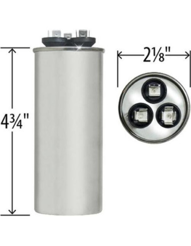 Capacitor Genteq 35 + 7.5 uF 440 VAC Reemplazo Industrial