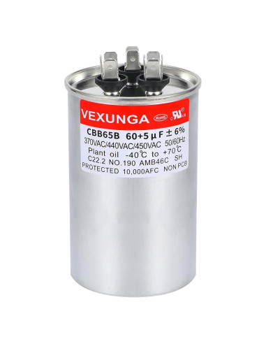 Capacitor de Arranque Doble VEXUNGA 60+5uF 370/440VAC
