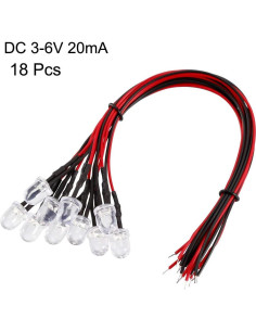 18 LEDs Pre Cableados 8mm uxcell Blanco DC3-6V 20cm 2