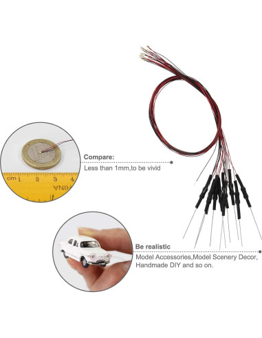 20 LEDs SMD 0603 Preconectados EVEMODEL Luz Blanca Cálida 12V