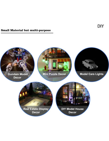 20 LEDs SMD 0603 Preconectados EVEMODEL Luz Blanca Cálida 12V