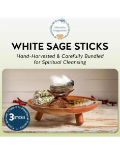 Juego de Palos de Salvia Blanca Imaginación Alternativa - 3 Unidades 10 cm 2