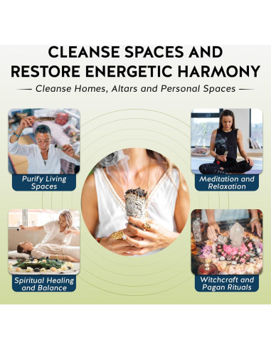 Juego de Palos de Salvia Blanca Imaginación Alternativa - 3 Unidades 10 cm