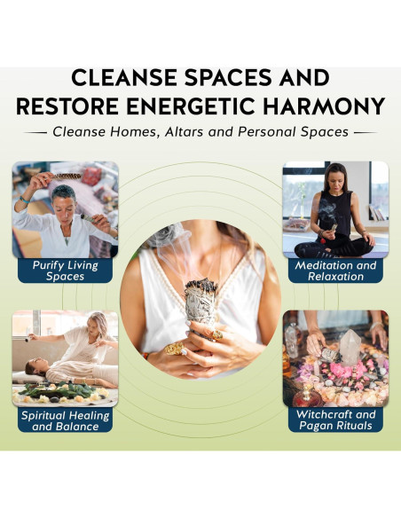 Juego de Palos de Salvia Blanca Imaginación Alternativa - 3 Unidades 10 cm