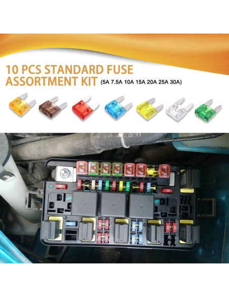 Kit de Fusibles Automotrices PACLVIO 10 Piezas 5A-30A