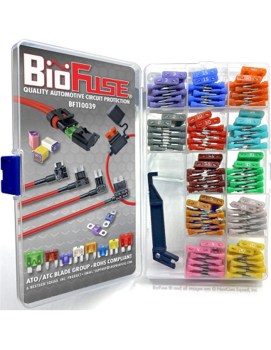 120 Fusibles Automotrices Estándar BioFuse 2A a 40A con Extractor