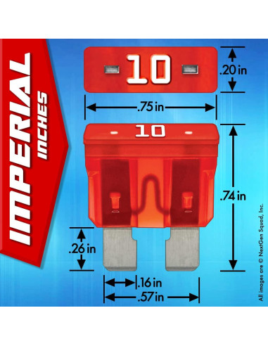 120 Fusibles Automotrices Estándar BioFuse 2A a 40A con Extractor