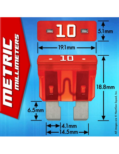 120 Fusibles Automotrices Estándar BioFuse 2A a 40A con Extractor