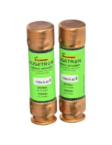 Fusible Bussmann FRN-R 40A 250V Retardo - Paquete de 2