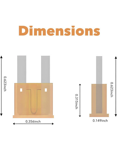 Kit de Fusibles Micro 2 Amliber 100Pcs para Automóviles 2A-35A