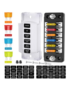 Bloque de Fusibles Nilight 6 Vías 12V ATC/ATO Impermeable