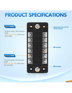 Bloque de Fusibles Nilight 6 Vías 12V ATC/ATO Impermeable 2