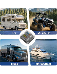 Caja de Fusibles 6 Vías 12V/24V DC ATC/ATO con LED 2