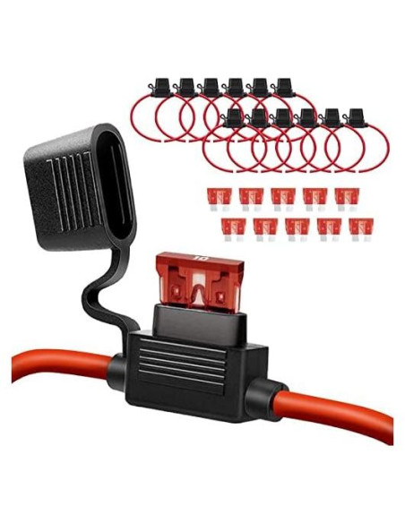 Paquete de 10 Soportes de Fusible Inline 16 AWG Qizpcer 10A