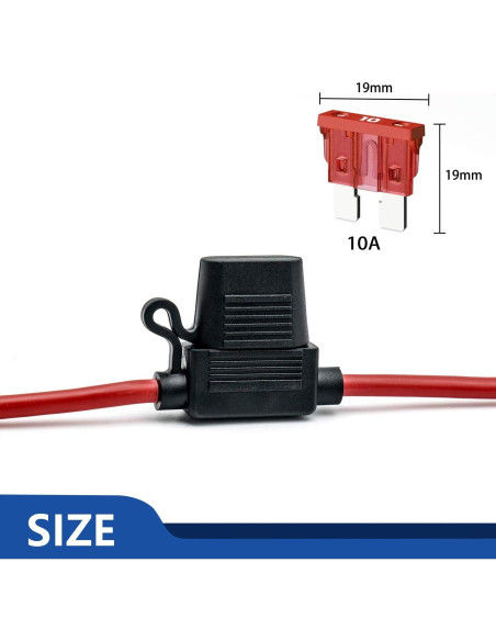 Paquete de 10 Soportes de Fusible Inline 16 AWG Qizpcer 10A