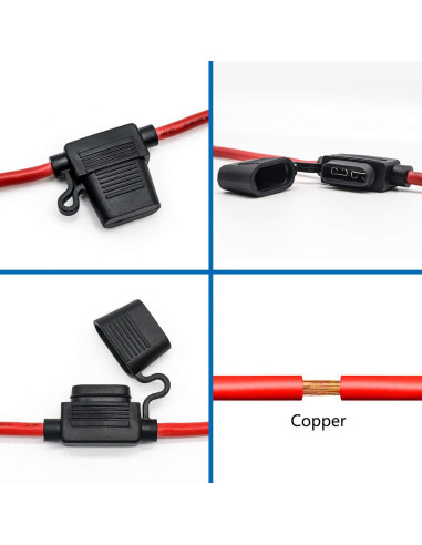 Paquete de 10 Soportes de Fusible Inline 16 AWG Qizpcer 10A