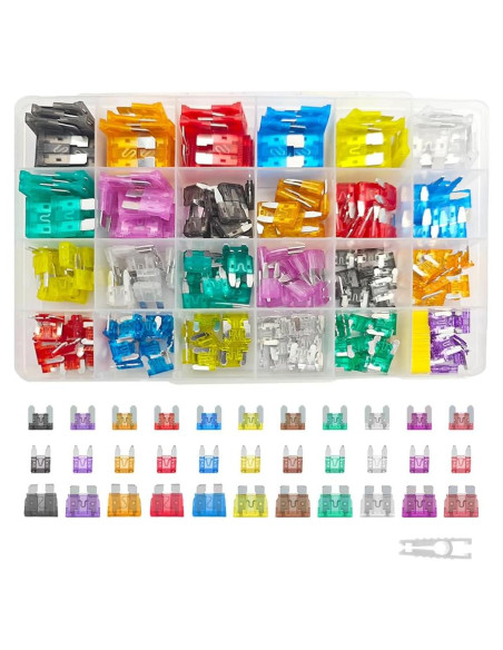 Kit de 300 Fusibles para Automóvil Sandfren - 2A a 40A Kit de 300 Fusibles para Automóvil Sandfren - 2A a 40A