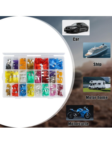 Kit de 300 Fusibles para Automóvil Sandfren - 2A a 40A