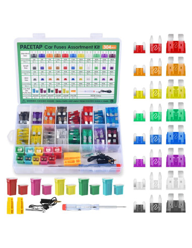 Kit de Fusibles Automotrices PACETAP 304 Piezas con Extractor