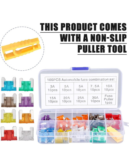 Kit de Fusibles Mini para Automóvil 101 Piezas con Extractor