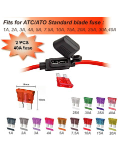 Soporte de Fusible Inline 10 AWG Gaoekoius 40A Impermeable 2