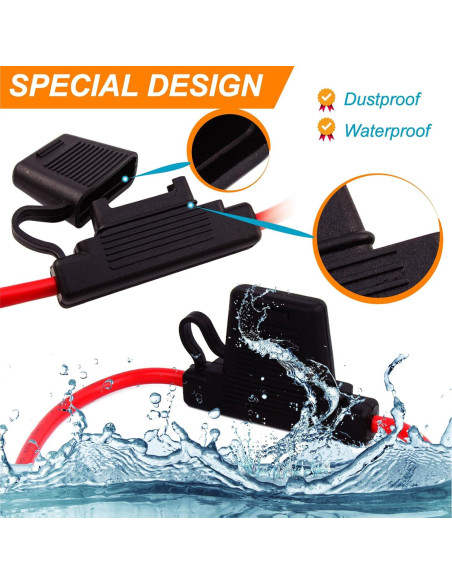 Soporte de Fusible Inline 10 AWG Gaoekoius 40A Impermeable Soporte de Fusible Inline 10 AWG Gaoekoius 40A Impermeable