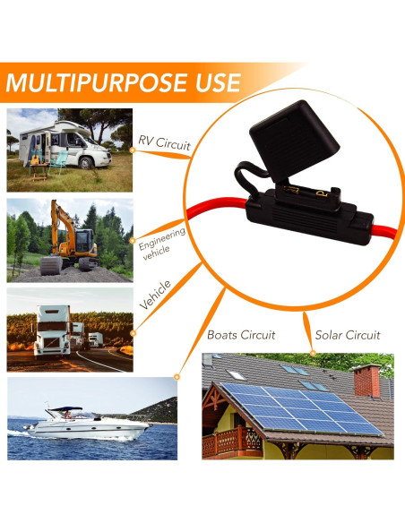 Soporte de Fusible Inline 10 AWG Gaoekoius 40A Impermeable Soporte de Fusible Inline 10 AWG Gaoekoius 40A Impermeable